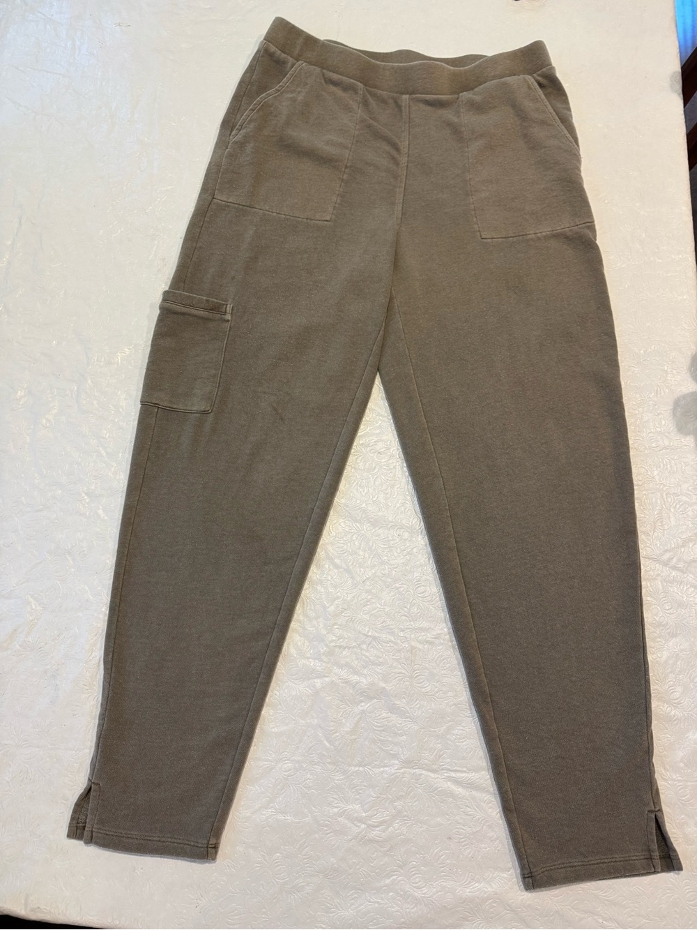 Soft Surroundings French terry ankle pants high waste with cell phone pocket